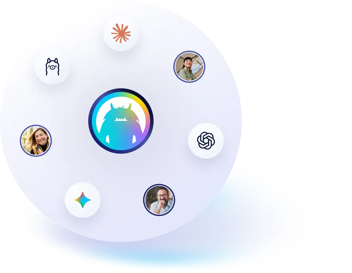 The Fluree intelligence layer orbited by AI models and people